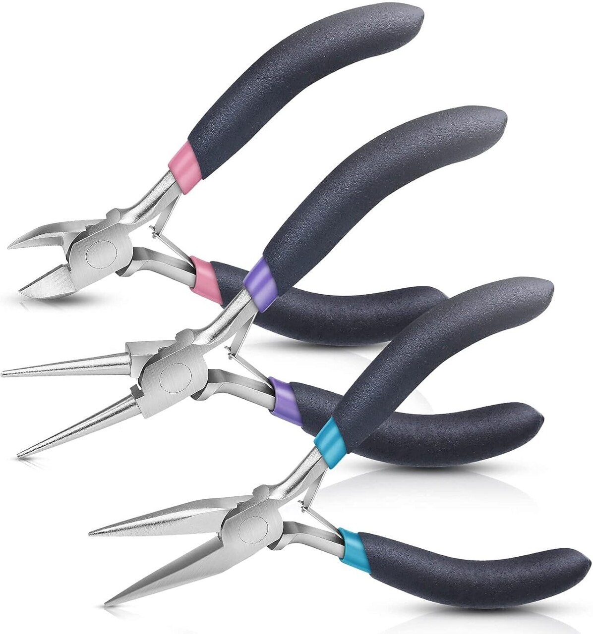 3-Piece Jewelry Pliers Set, Steel, Needle Nose & Wire Cutters